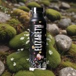 Wildflower Garden Water Bottle<br><div class="desc">Watercolor wildflowers cover this water bottle personalized with your name printed vertically in chic lettering on both sides.</div>
