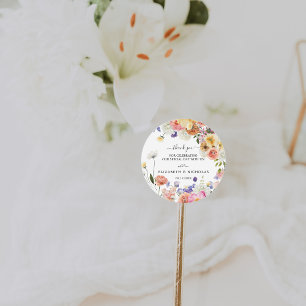 Wildflower Garden   Wedding Favor Classic Round Sticker