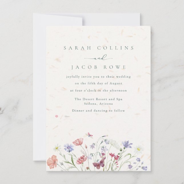 Wildflower Garden Wedding Invitation (Front)