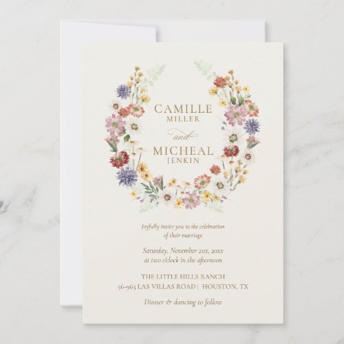 Wildflower Garden Wedding Invitation
