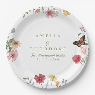 Wildflower Garden Wedding Paper Plates