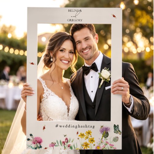 Wildflower Garden Wedding Photo Prop Selfie Frame