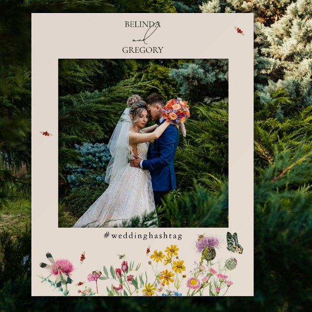 Wildflower Garden Wedding Photo Prop Selfie Frame Foam Board (Wildflower Garden Wedding Photo Prop Selfie Frame Foam Board)
