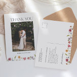 Wildflower Garden Wedding Photo Thank You Postcard<br><div class="desc">Wildflower Garden Wedding Photo Thank You Postcard</div>