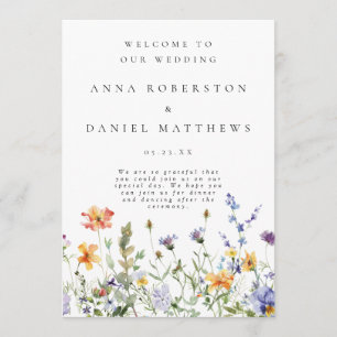 Wildflower Garden Wedding Program