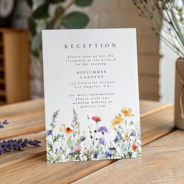 Wildflower Garden Wedding Reception Enclosure Card (Creator Uploaded)