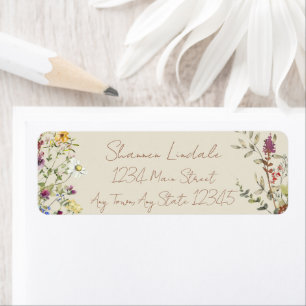 Wildflower Garden Wedding Return Address Label