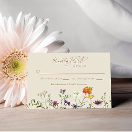 Wildflower Garden Wedding RSVP Card