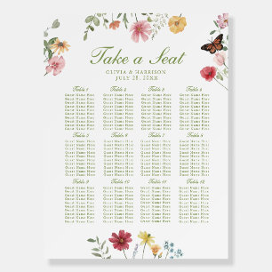 Wildflower Garden Wedding Seating Chart Foam Board