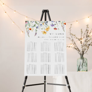 Wildflower Garden Wedding Seating Chart Foam Board