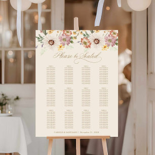 Wildflower Garden Wedding Seating Chart Sign