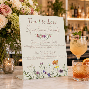 Wildflower Garden Wedding Signature Drink Sign