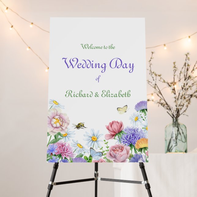 Wildflower Garden Wedding Spring Floral Foam Board (In Situ (Stand))