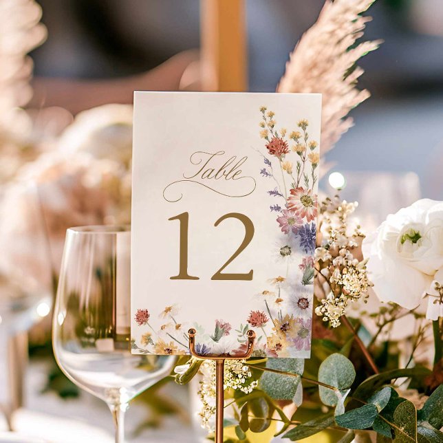 Wildflower Garden Wedding Table Number (Wildflower Wedding Table Numbers)
