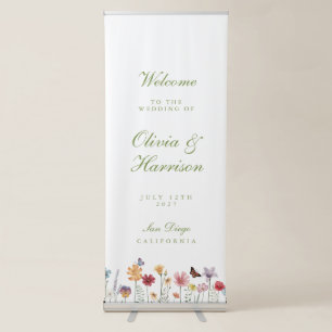 Wildflower Garden Wedding Welcome Banner