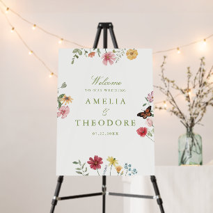 Wildflower Garden Wedding Welcome Foam Board