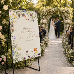 Wildflower Garden Wedding Welcome Sign