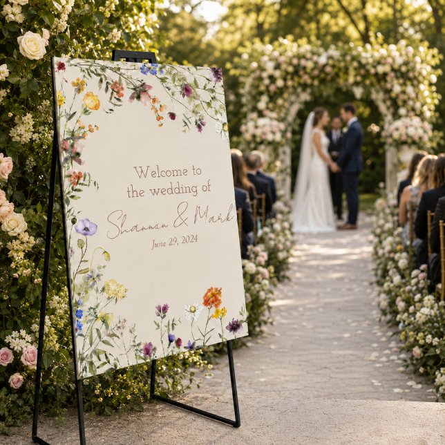 Wildflower Garden Wedding Welcome Sign (Creator Uploaded)