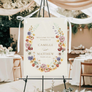 Wildflower Garden Wedding Welcome Sign
