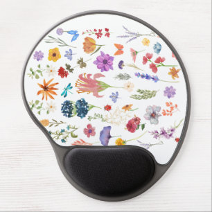 Wildflower Gel Mouse Pad Botanical Desk Accessory