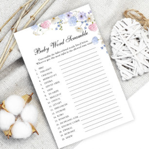 Wildflower Gender Reveal Baby Word Scramble Game