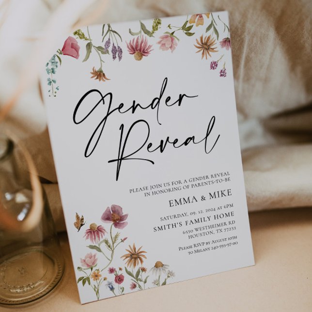Wildflower Gender Reveal Invitation (Creator Uploaded)