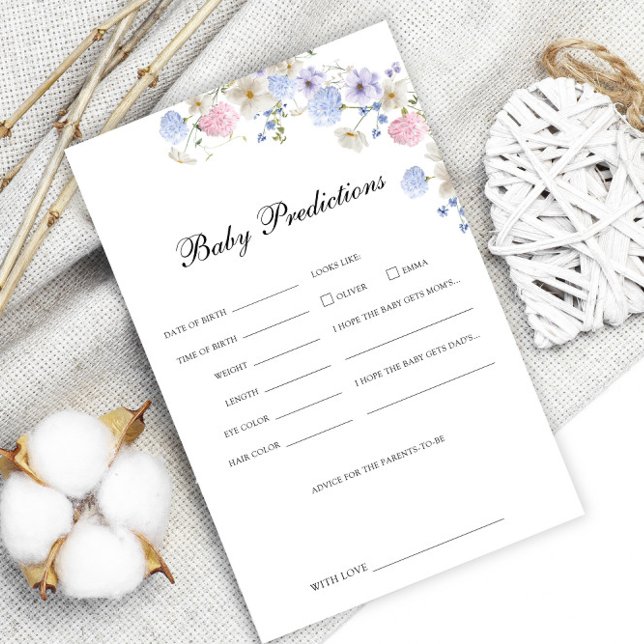 Wildflower Gender Reveal Predictions Game Flyer (Creator Uploaded)