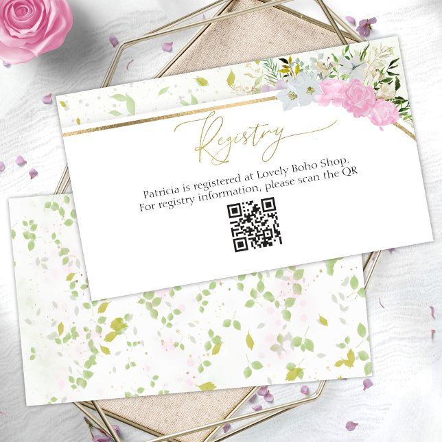 Wildflower Gift Registry QR Card Bridal Shower (Creator Uploaded)
