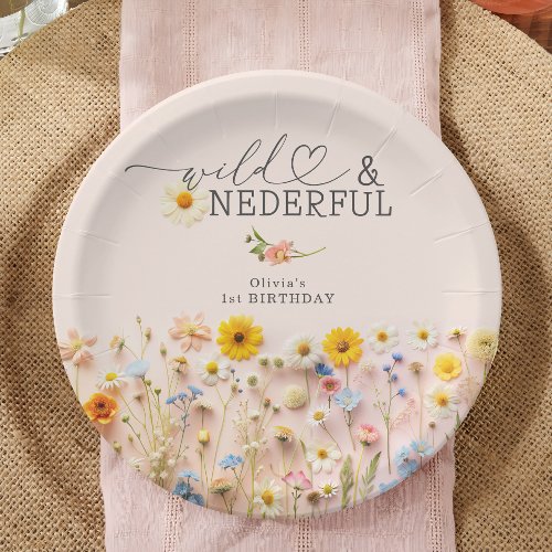 Wildflower Girl 1st Birthday Paper Plates