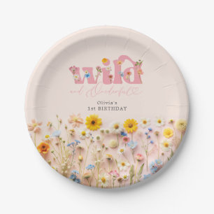 Wildflower Girl 1st Birthday Paper Plates