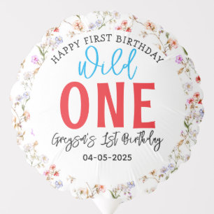 Wildflower Girl 1st Birthday Party Balloon