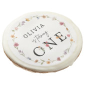 Wildflower Girl 1st Birthday Party Favors Sugar Cookie (Angled)