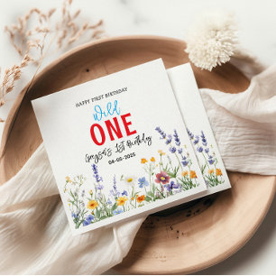 Wildflower Girl 1st Birthday Party Napkins