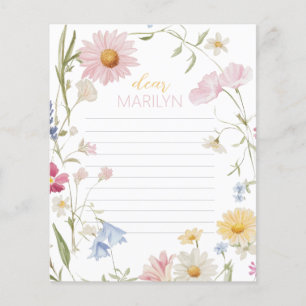 Wildflower Girl 1st Birthday Time Capsule Card