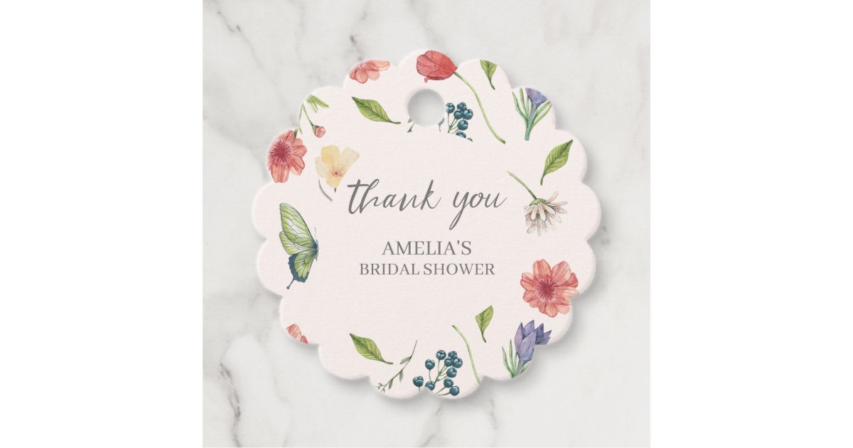 Wildflower Girl Baby Shower Cards & Gifts Sign Favor Tags | Zazzle