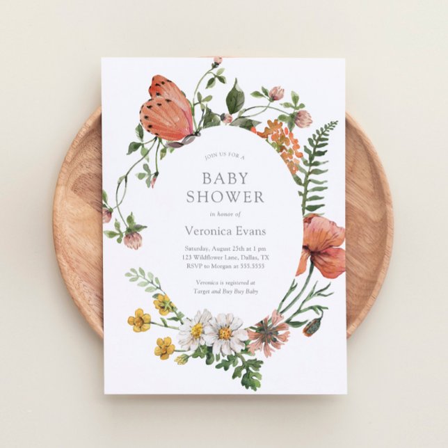 Wildflower Girl Baby Shower Invitation (Creator Uploaded)