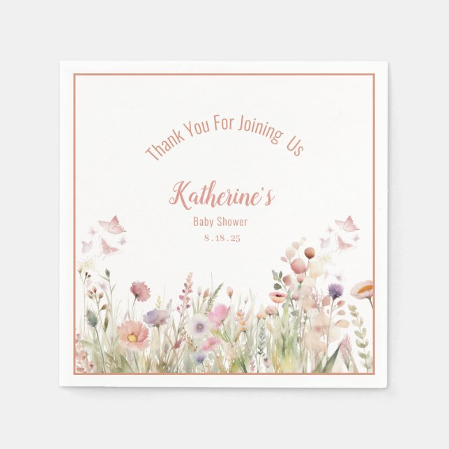  Wildflower Girl Baby Shower   Napkins (Front)