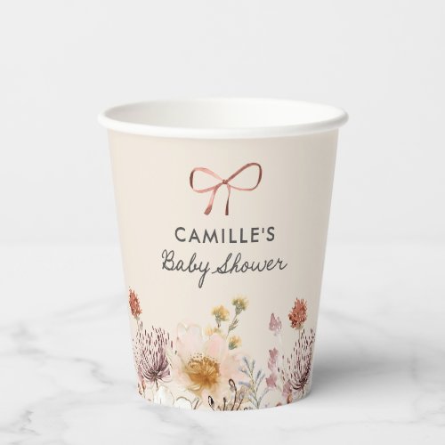 Wildflower Girl Baby Shower Paper Cups