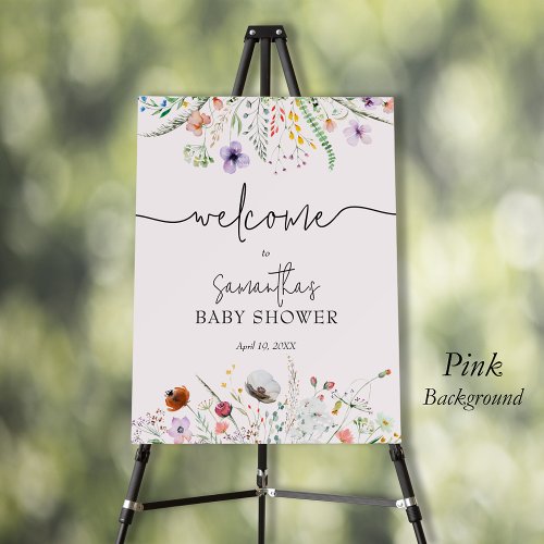 Wildflower Girl Baby Shower Welcome Foam Board