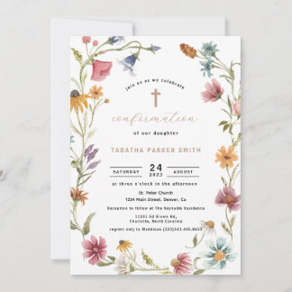 Wildflower Girl Confirmation Invitation