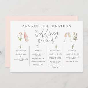 Wildflower girly wedding weekend itinerary modern