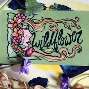 Wildflower Goddess Rectangular Sticker
