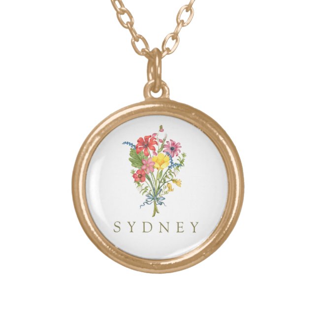  Wildflower Gold Plated Necklace (Front)