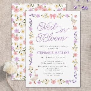 Wildflower Goose Nest in Bloom Baby Shower Invitation