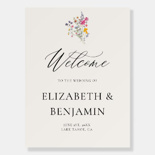 Wildflower Grace Elegant Modern Wedding Welcome Foam Board