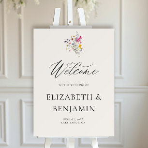Wildflower Grace Modern Elegant Wedding Welcome Foam Board