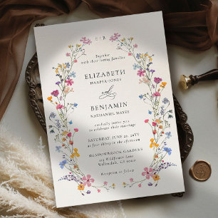 Wildflower Grace Romantic Garden Elegant Wedding Invitation