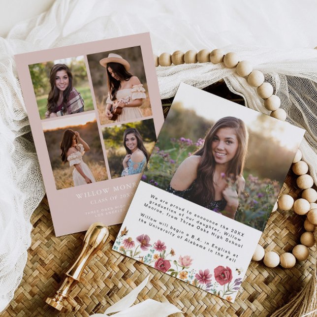 Wildflower Graduation Announcement Girl 5 Photos   (Creator Uploaded)