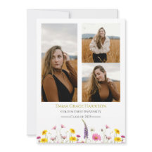 Wildflower Graduation Announcement with Photos