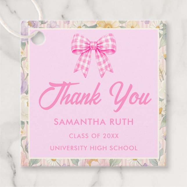 Wildflower Graduation Favor Tags (Front)